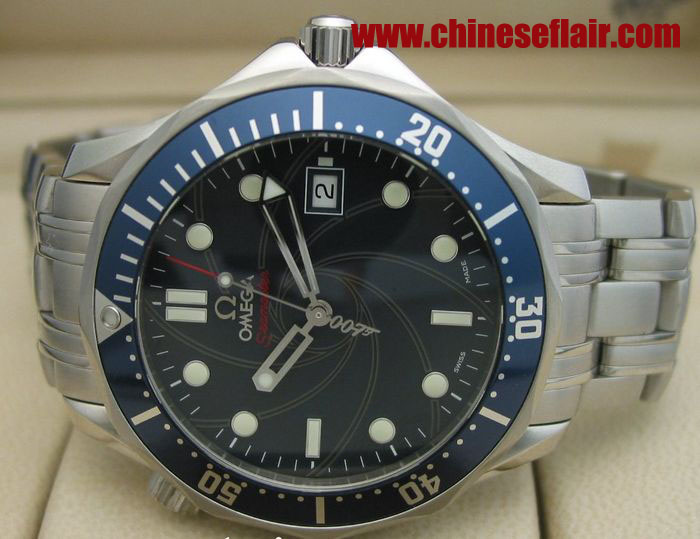50th Annivesary Omega James Bond Replica Watch SS Blue Face